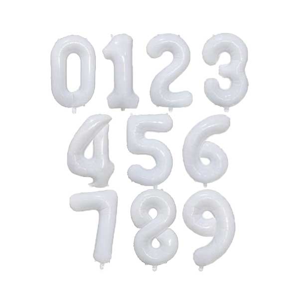 بادکنک عدد سفید 16 اینچ ( 40 سانت)