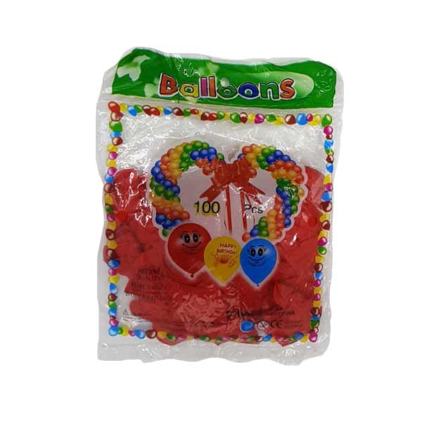 بادکنک قرمز 6 اینچ بسته 100 تایی
