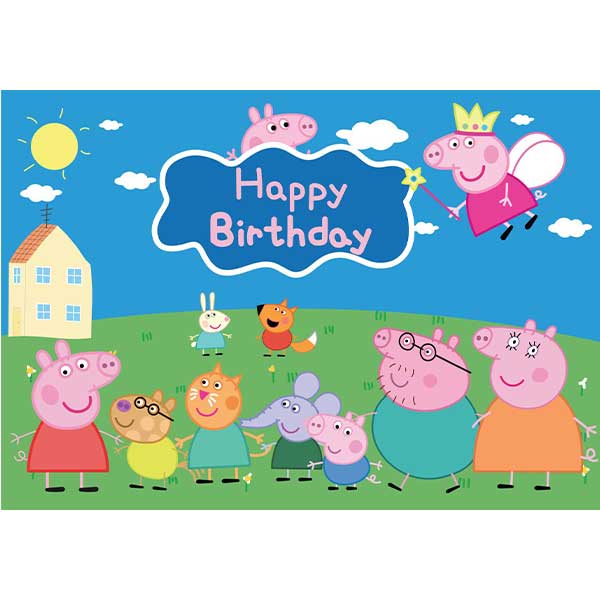 بنر پپا پیگ happy birthday