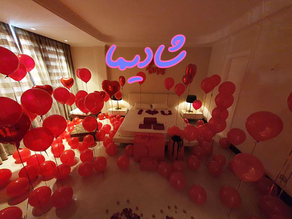 بادکنکآرایی اتاق خواب عروس
