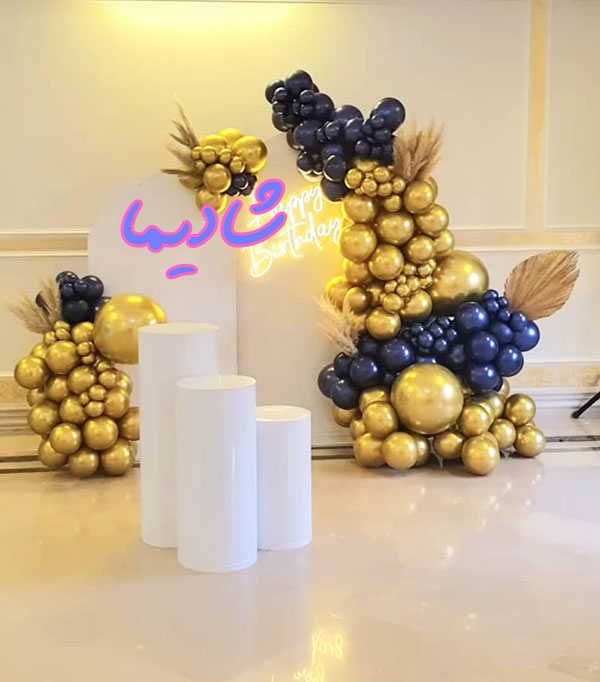 بادکنک آرایی مشکی طلایی